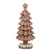 Gingerbread-style Christmas tree decoration, 38cm, with white icing and red/green candy canes on snowy base.

