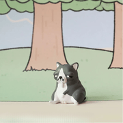 Grey and white Cat figure from the GODGWAWA Weird Animals collection