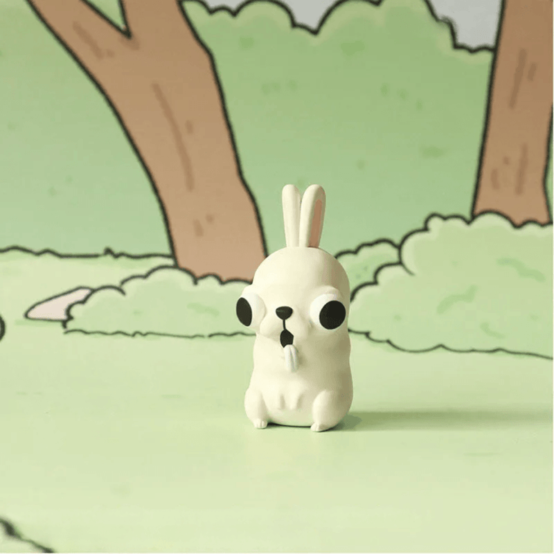 White Rabbit figure from the Partner Toys GODGWAWA Weird Animals blind box series