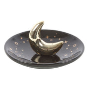 Gold Crescent Moon Incense Stick Holder - Something Different Gift Shop