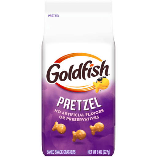 Front of Goldfish Pretzel Baked Snack Crackers 227g American snack bag