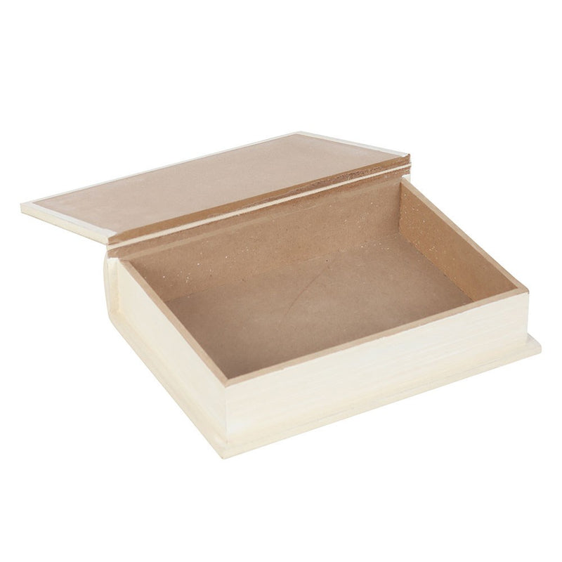 Front view of white Good Vibes book shaped storage box