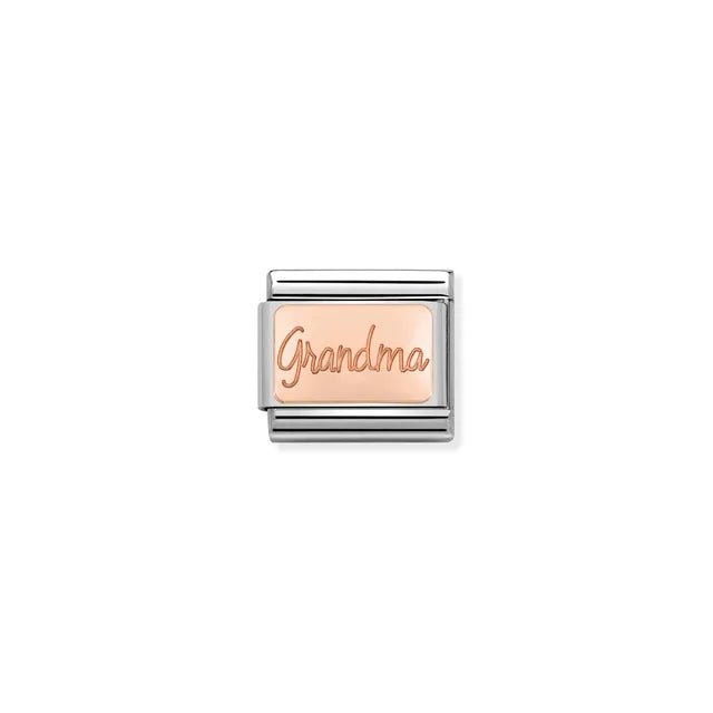 Nomination Classic Link with rose-gold Grandma engraving on stainless steel