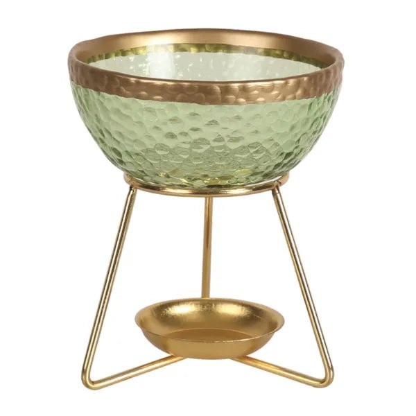 Green & Gold Bowl Wax Melt Burner - Something Different Gift Shop