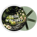 Green With Envy wax melt label with green apples, raven and candle; green apple, jasmine and vanilla home fragrance wax melts