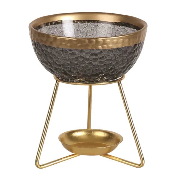 Grey & Gold Bowl Wax Melt Burner - Something Different Gift Shop