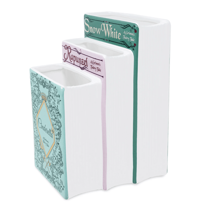 Grimm’s Fairy-Tale triple ceramic book vase with Snow White, Rapunzel and Cinderella designs