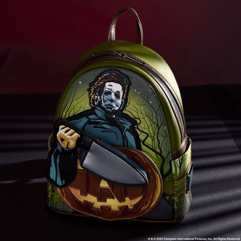 Halloween Michael Myers Pumpkin Glow Mini Backpack With Coin Bag - Something Different Gift Shop
