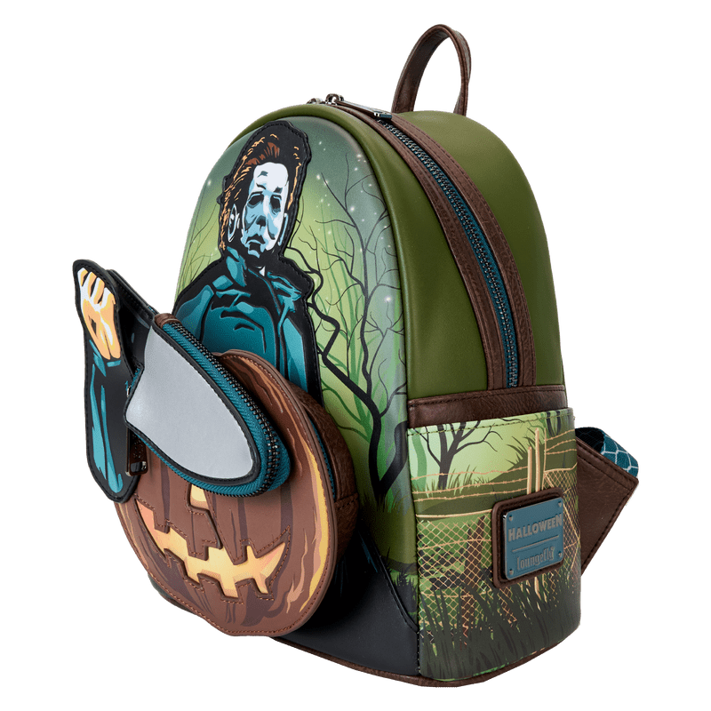 Halloween Michael Myers Pumpkin Glow Mini Backpack With Coin Bag - Something Different Gift Shop