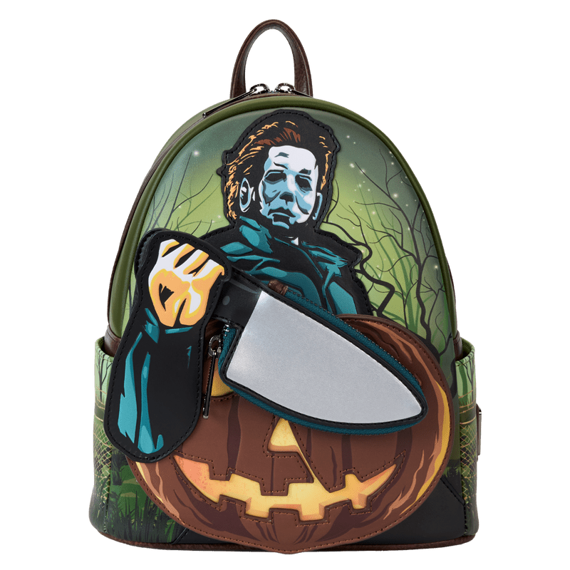 Halloween Michael Myers Pumpkin Glow Mini Backpack With Coin Bag - Something Different Gift Shop