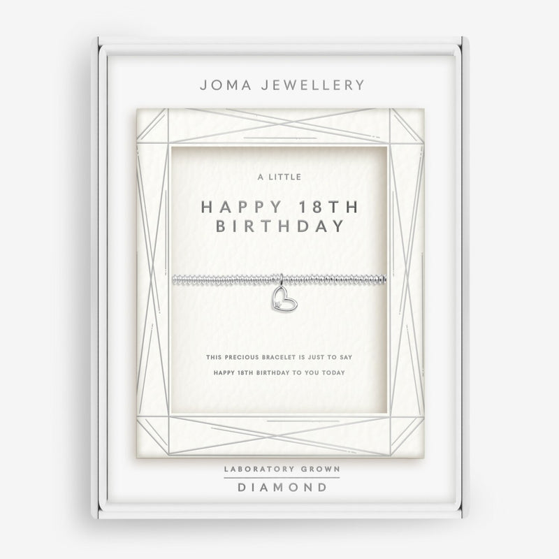 “Presentation gift box containing Happy 18th Birthday diamond bracelet”