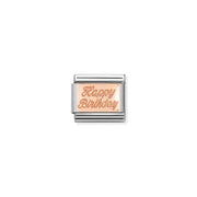 Nomination Classic Link with rose-gold Happy Birthday engraving on stainless steel