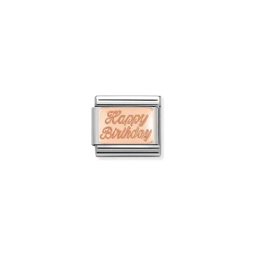 Nomination Classic Link with rose-gold Happy Birthday engraving on stainless steel