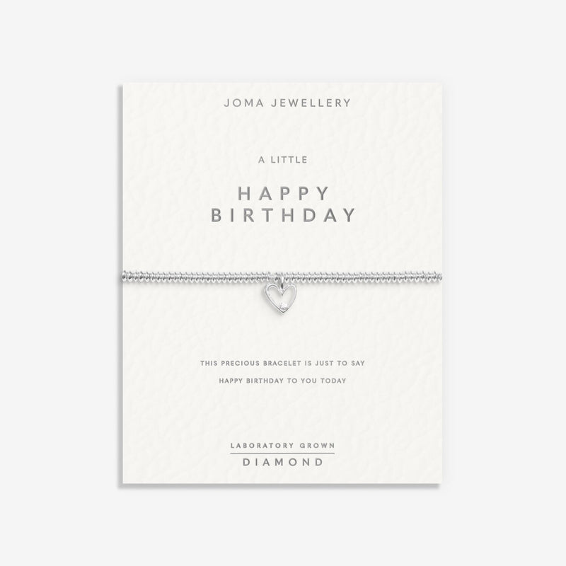 Joma Happy Birthday bracelet on foiled sentiment card