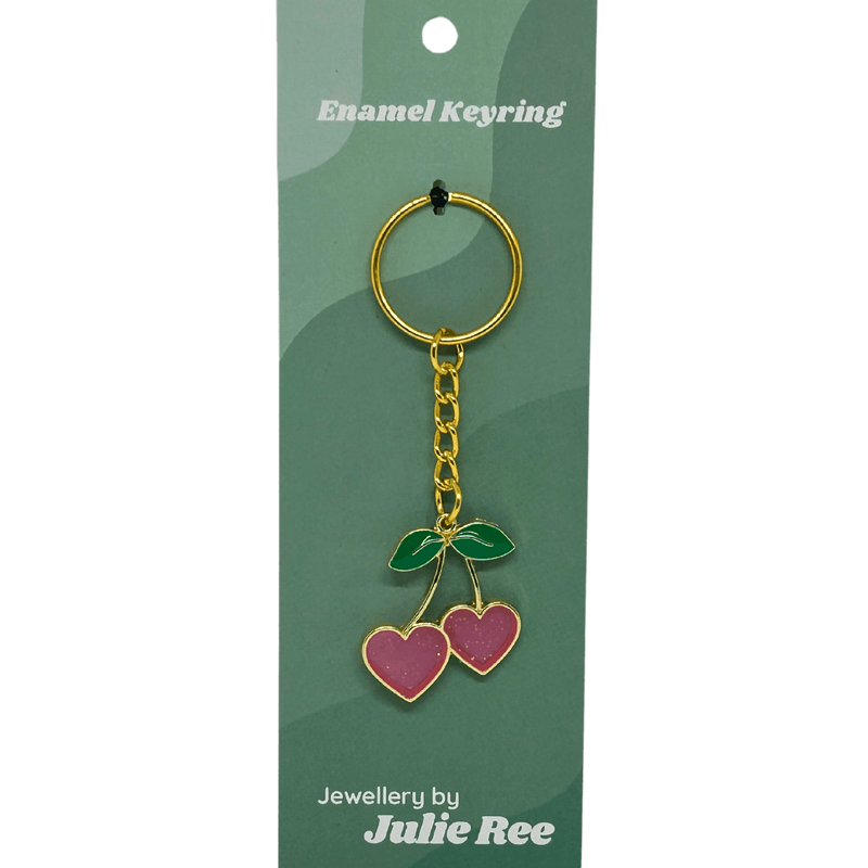 Heart Cherry Keyring – Jewellery By Julie Ree - Something Different Gift Shop