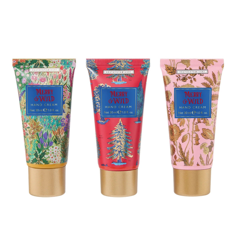 Heathcote & Ivory Merry and Wild Hand Creams, 3 x 30ml - Something Different Gift Shop