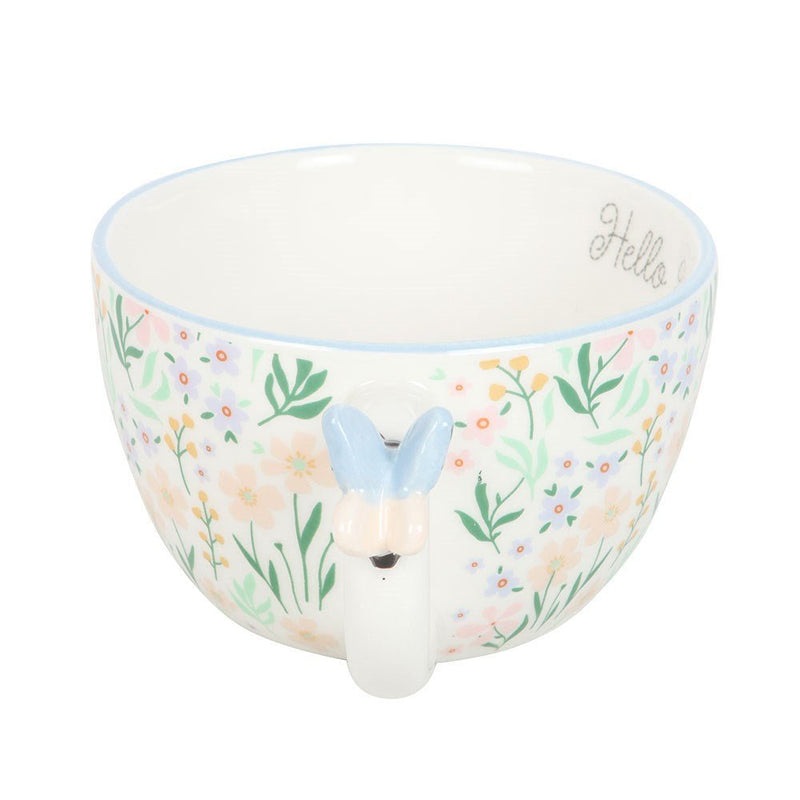 Hello Beautiful Ditsy Floral Print Mug with Butterfly - Something Different Gift Shop