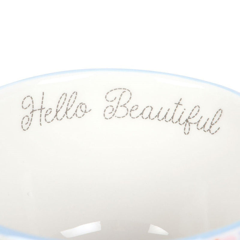 Hello Beautiful Ditsy Floral Print Mug with Butterfly - Something Different Gift Shop