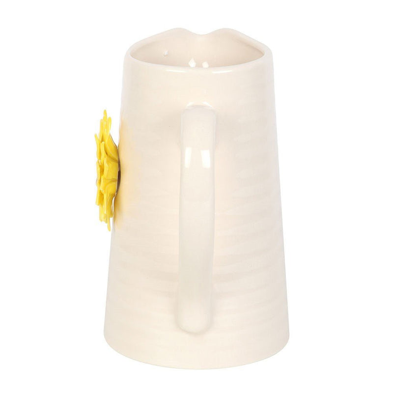Hello Sunshine Ceramic Flower Jug with 3D Sunflower - Something Different Gift Shop