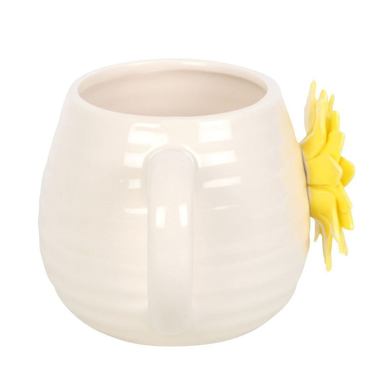 Hello Sunshine Rounded Mug with 3D Sunflower - Something Different Gift Shop