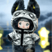 HiChance & HiTOY Weather Forecast Thunderstorm plush blind box doll in black and silver hooded jacket with tall ears.