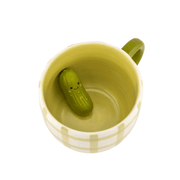 Hidden smiling pickle inside Sass & Belle Surprise Pickle Mug