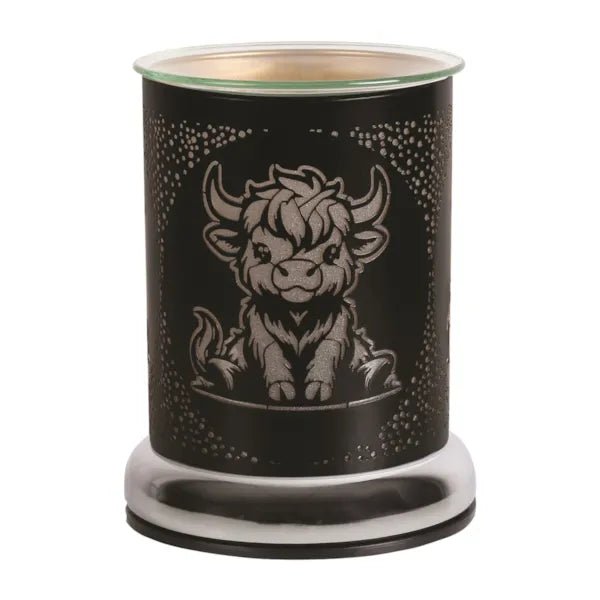 Highland Cow Black Touch Wax Melt Burner - Something Different Gift Shop