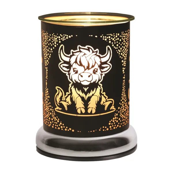 Highland Cow Black Touch Wax Melt Burner - Something Different Gift Shop