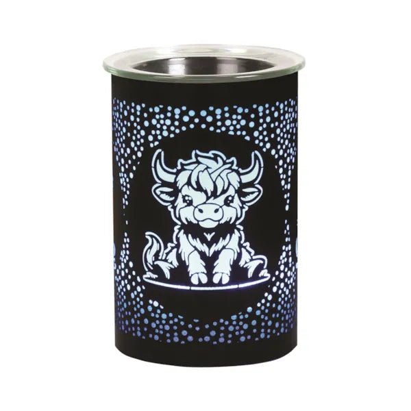 Highland Cow LED Wax Melt Burner – Black - Something Different Gift Shop