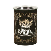 Highland Cow LED Wax Melt Burner – Black - Something Different Gift Shop