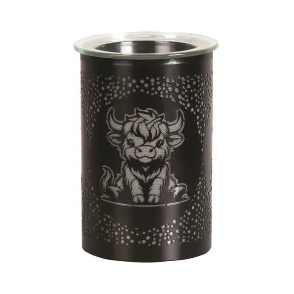 Highland Cow LED Wax Melt Burner – Black - Something Different Gift Shop