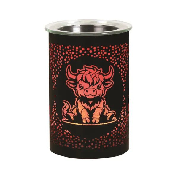Highland Cow LED Wax Melt Burner – Black - Something Different Gift Shop