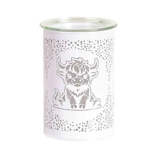 Highland Cow LED Wax Melt Burner – White - Something Different Gift Shop