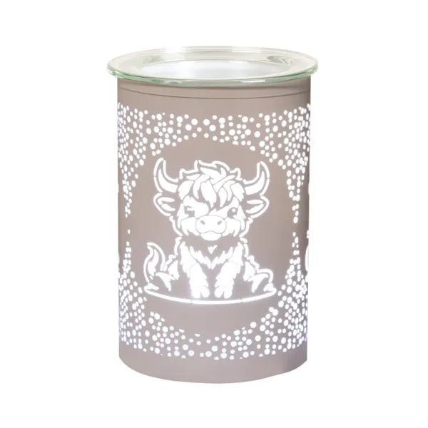 Highland Cow LED Wax Melt Burner – White - Something Different Gift Shop