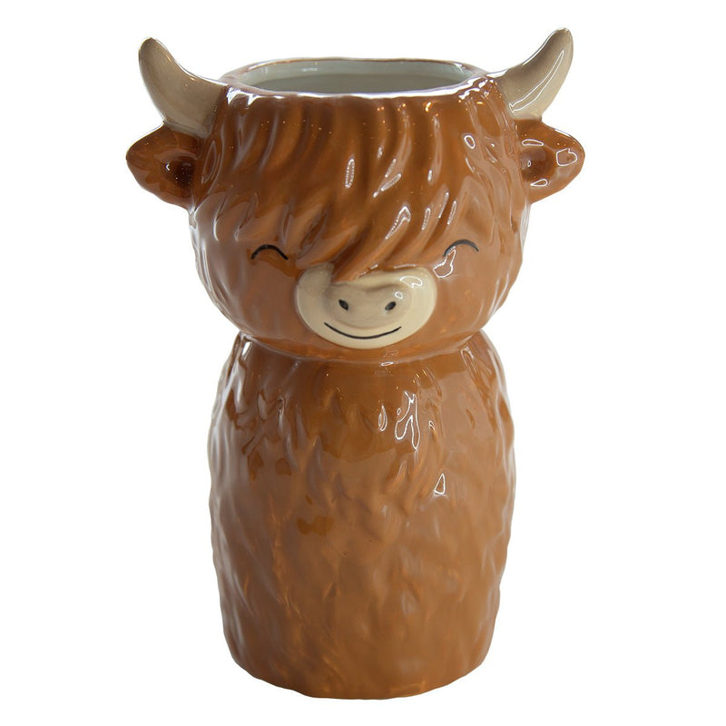 Highland Cow Shaped Vase - Something Different Gift Shop