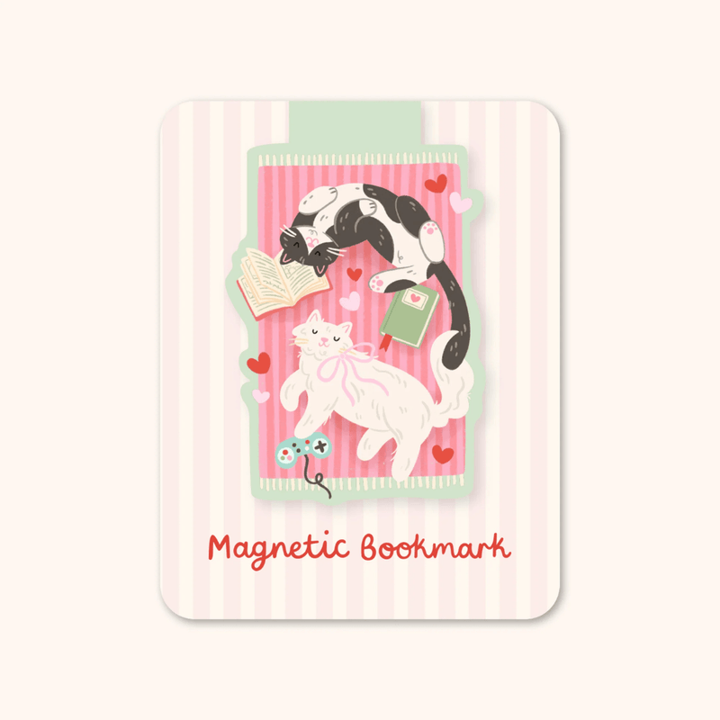 Hopscotch Paper Co. Cosy Cats magnetic bookmark with two illustrated cats