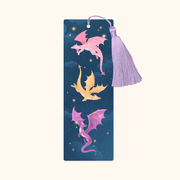 Hopscotch Paper Co. Dragons bookmark with three colourful dragons