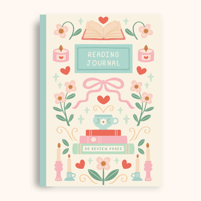 Hopscotch Paper Co. Reading Journal with illustrated front cover