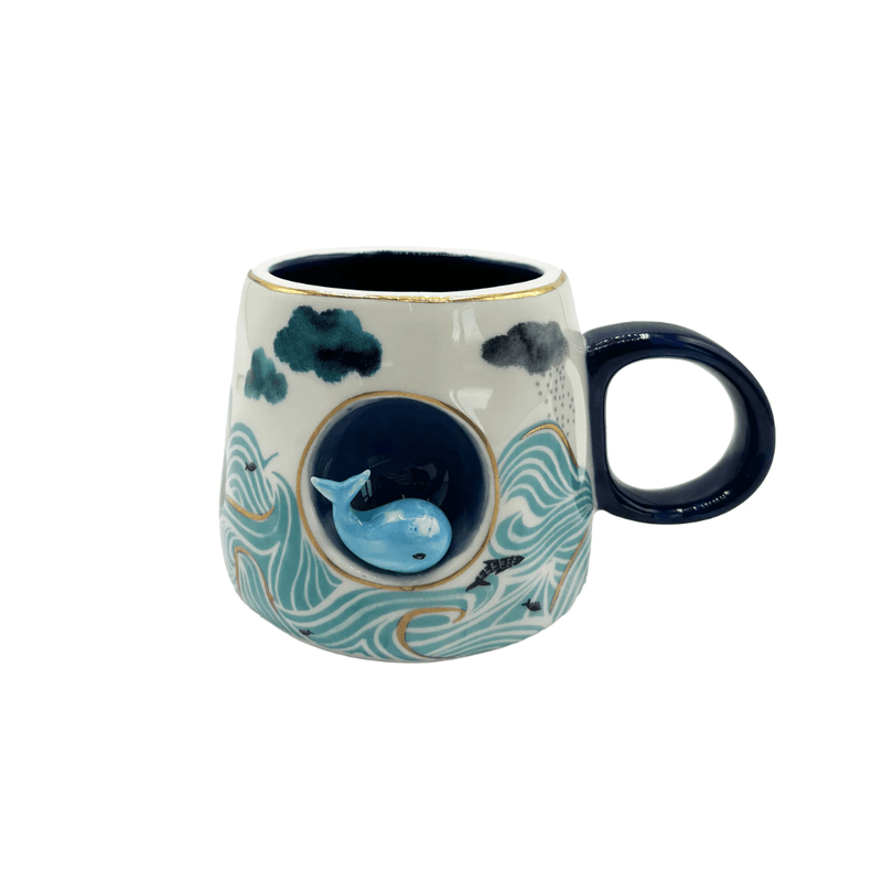 Front view highlighting the tiny 3D whale nestled inside the circular nook