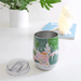 House of Disaster Moomin Floral thermal tumbler with lid removed showing the floral wraparound design