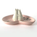 Back view of House of Disaster Moomin Love porcelain ring dish with heart-shaped tray and floral print detail
