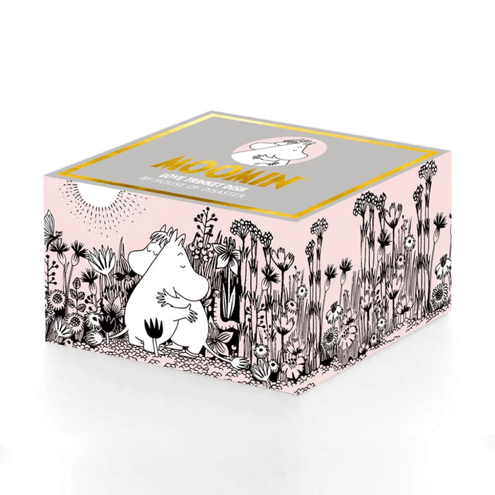 House of Disaster Moomin Love ring dish gift box with pink floral artwork and Moomin design