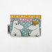 Front view of House of Disaster Moomin floral card holder with Moomin and Snorkmaiden illustration