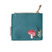 House of Disaster Secret Garden Hedgehog Purse, back view with mushroom print on white background