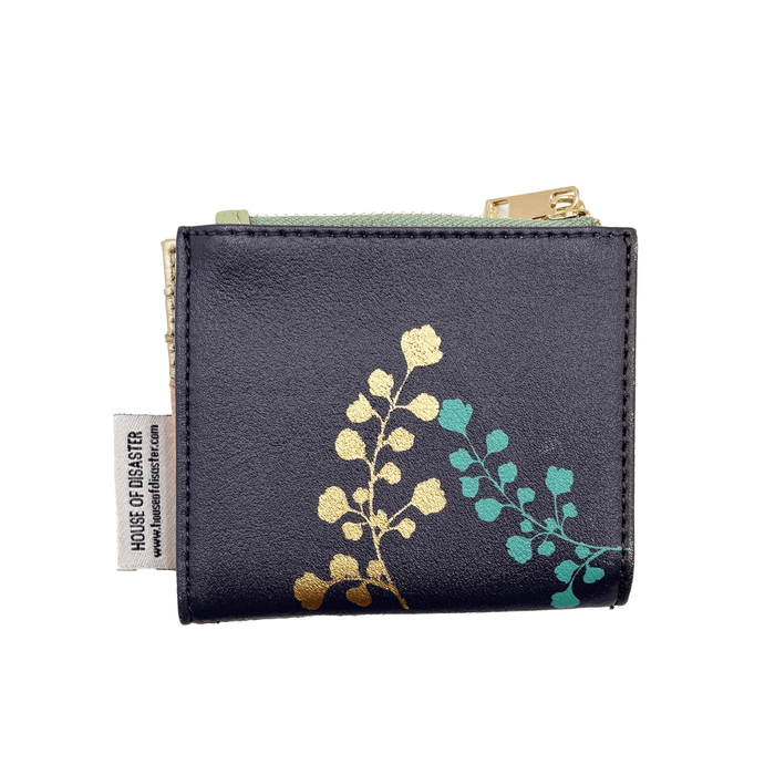 House of Disaster Secret Garden Rabbit Purse, back view with botanical print on white background