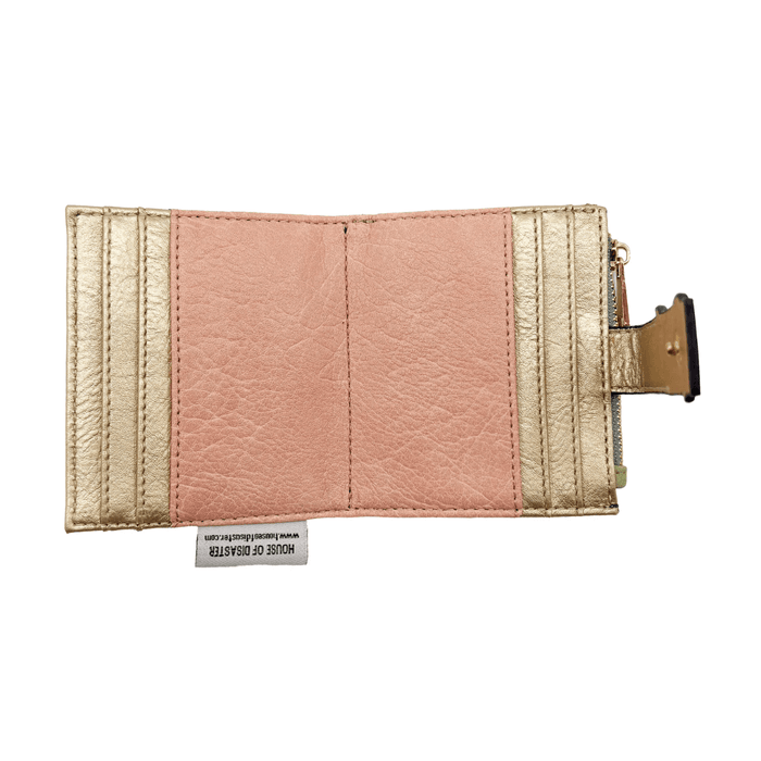 House of Disaster Secret Garden Rabbit Purse open, showing interior card slots on white background