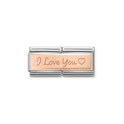 Nomination I Love You Heart Double Link – Rose Gold Plaque