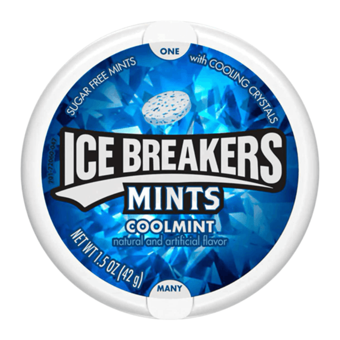 Ice Breakers Cool Mint sugar free mints tub with cooling crystals