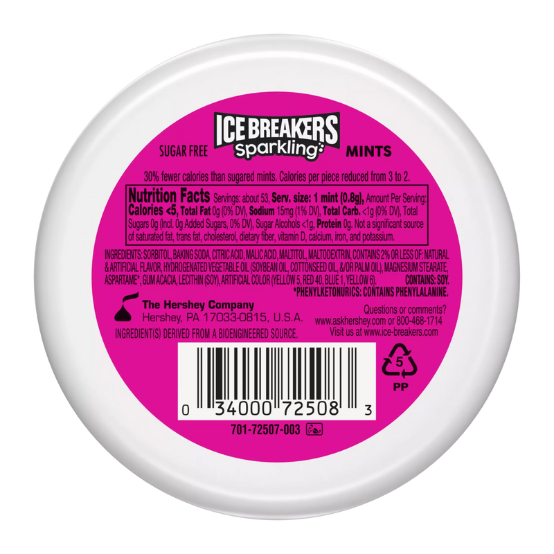 Ice Breakers Sparkling Raspberry Lemon Seltzer 36g - Something Different Gift Shop
