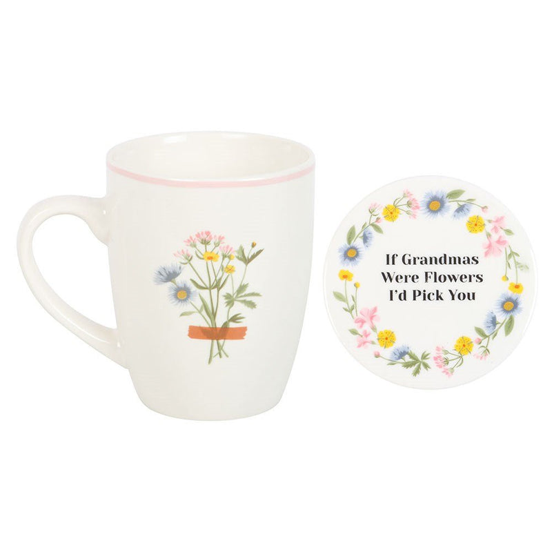 If Grandmas Were Flowers Floral Mug & Coaster Set - Something Different Gift Shop
